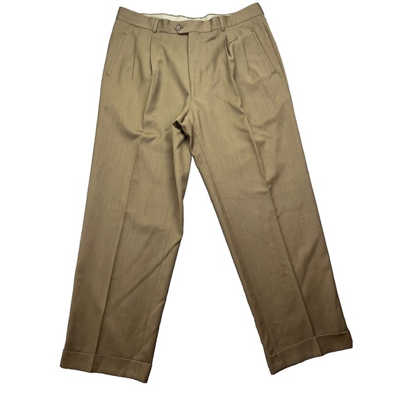 Giorgio Sanetti Men's Wool Dress Pants Sz 38 Fits 37"‎ Career Business Preppy - Picture 1 of 9